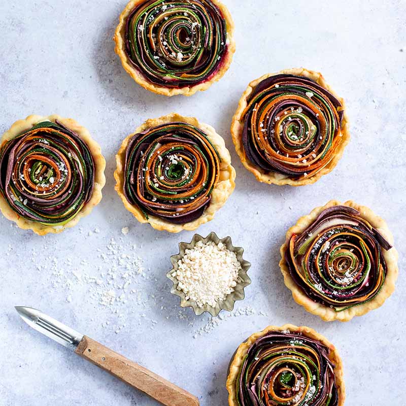 Spiraltörtchen mit veganem Feta
