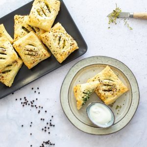 Spinat-Tofu-Taschen mit veganem Käse