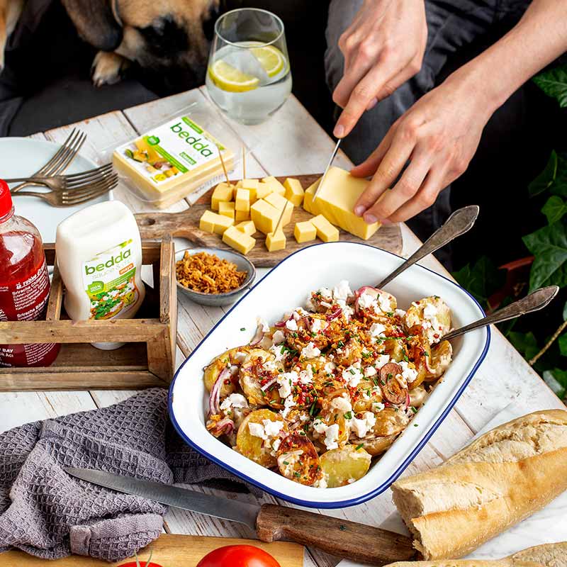 Warmer veganer Ofenkartoffelsalat